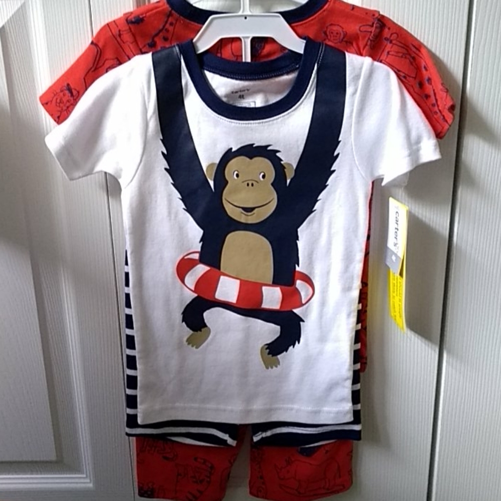 Carter's NWT Boys 4T animal print pajama set